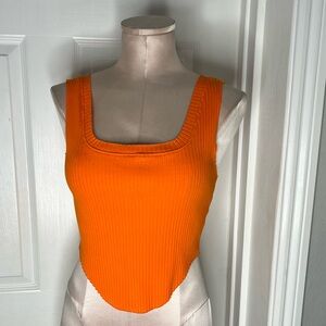 Cotton Citizen Orange Ribbed Women's Top